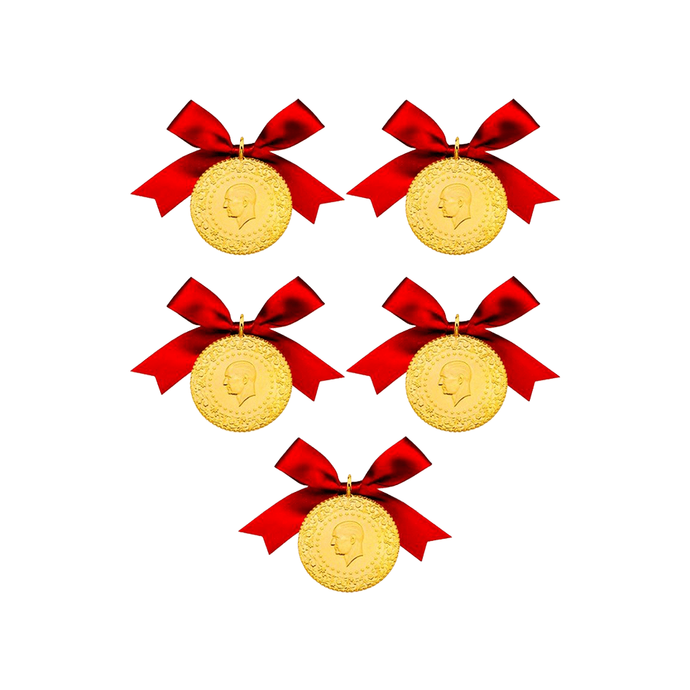 Sarrafiye-5 Adet Eski Tarihli Tam Altın