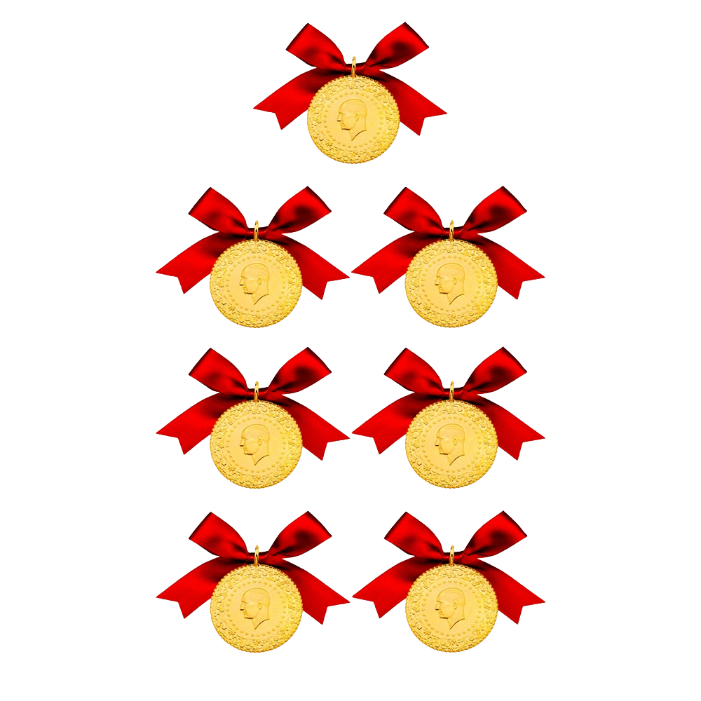 Sarrafiye - 7 Adet Eski Tarihli Yarım Altın