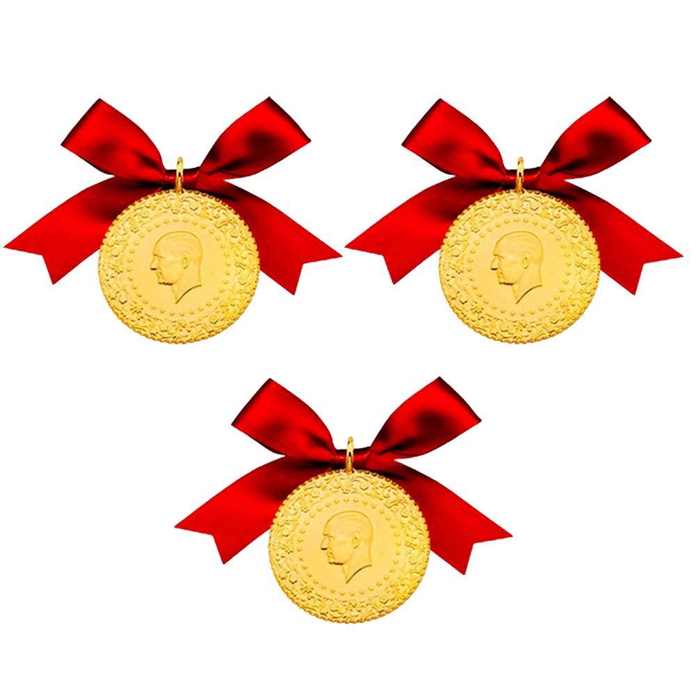 Sarrafiye - 3 Adet Eski Tarihli Yarım Altın