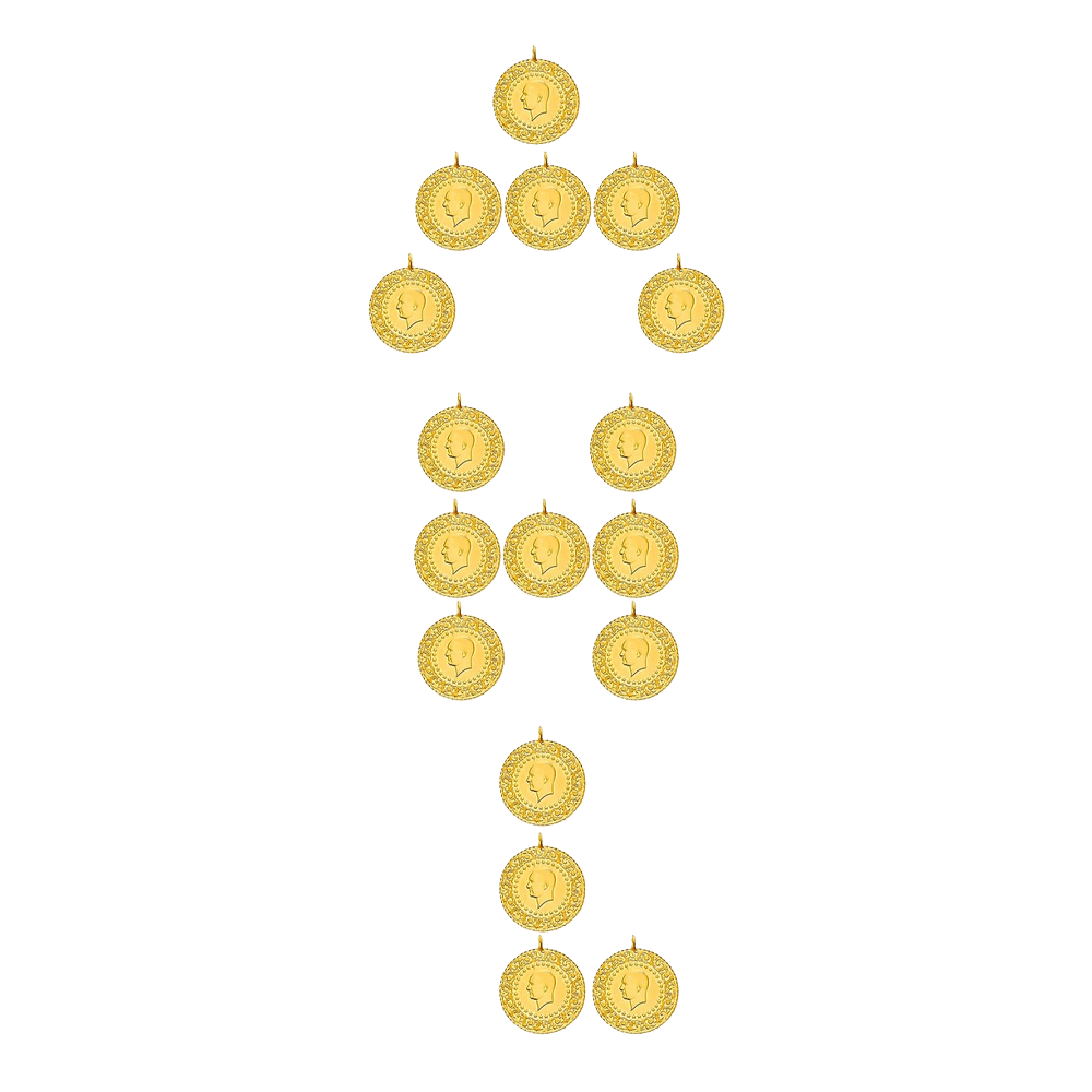 Sarrafiye - 17 Adet Yeni Tarihli Yarım Altın