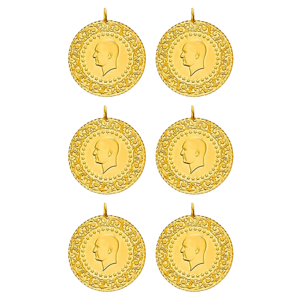 Sarrafiye - 6 Adet Yeni Tarihli Yarım Altın