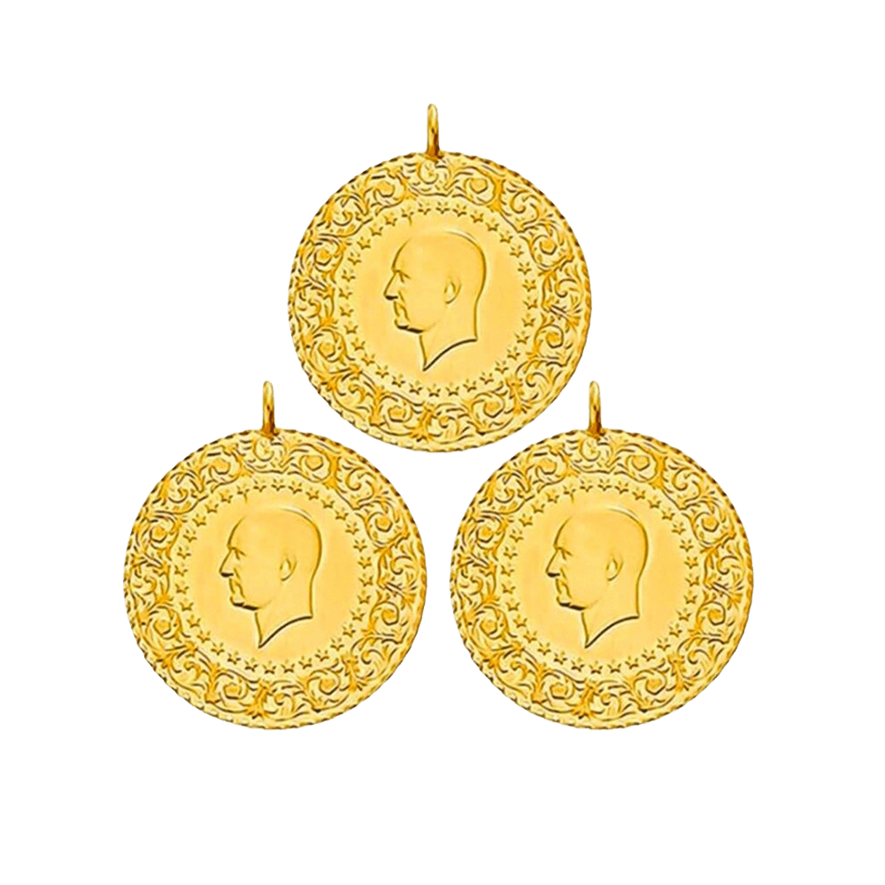 Sarrafiye - 3 Adet Yeni Tarihli Çeyrek Altın