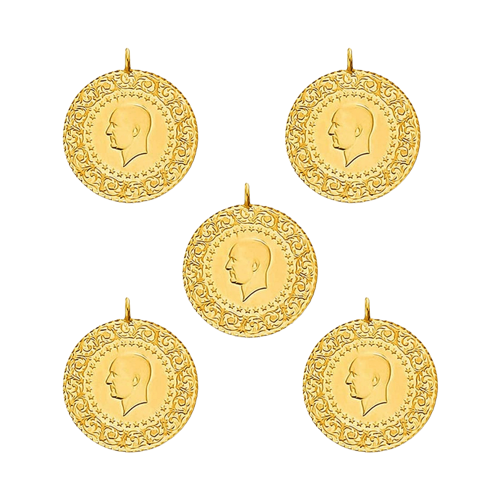 Sarrafiye - 5 Adet Yeni Tarihli Çeyrek Altın